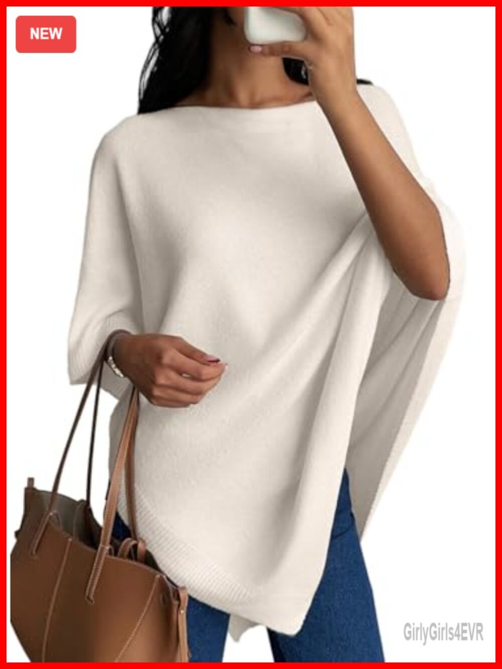 Womens Knit Poncho Asymmetry Shawl Wrap Lightweight Pullover Fall Top